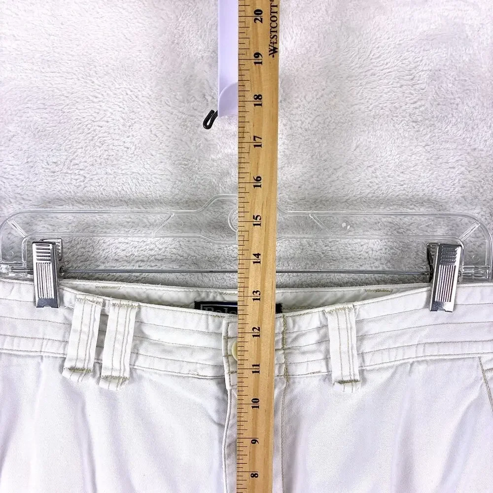 VTG Polo Ralph Lauren Cargo Shorts Mens 34 White Y2K Preppy Baggy Skate Military